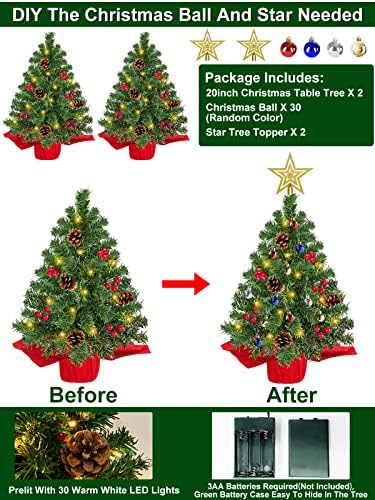 [2 חבילה וטיימר] עץ חג המולד עבה 20 אינץ